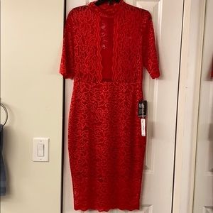 BNWT PERFECT HOLIDAY Lacey Red Dress